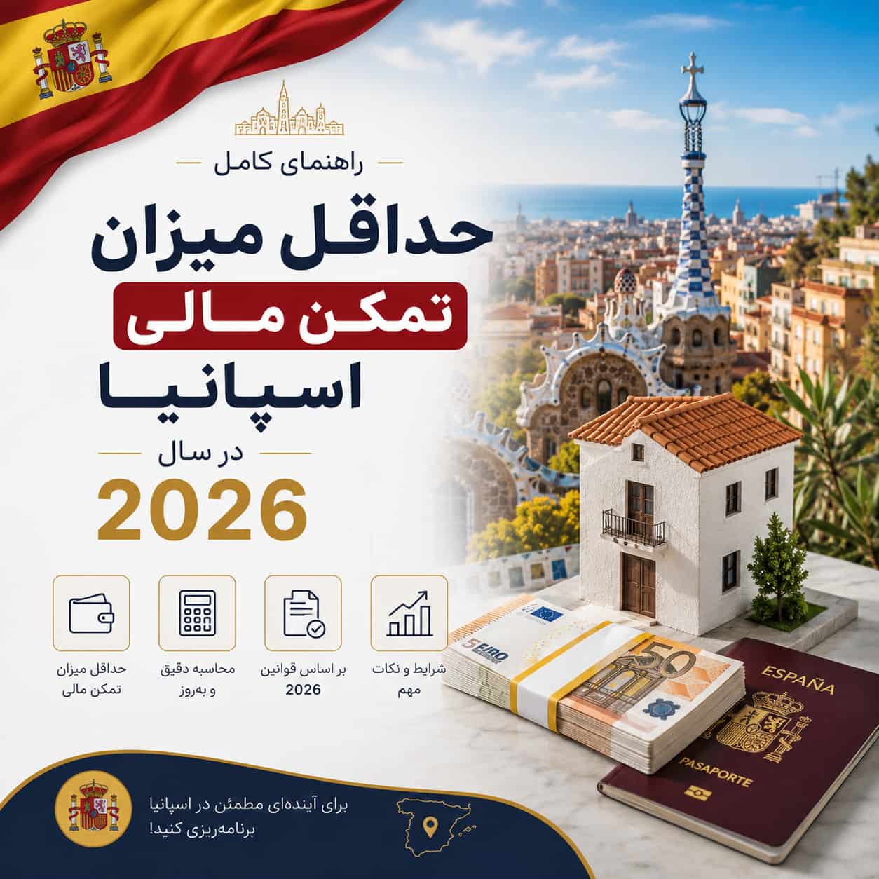 حداقل میزان تمکن مالی اسپانیا در سال ۲۰۲۶ برای اخذ اقامت غیرانتفاعی